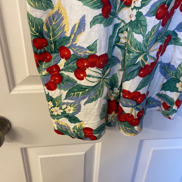 Vintage Cherry Romper Girls Size 10 Coverall Short Retro Fruit Summer Spring - Picture 9 of 14